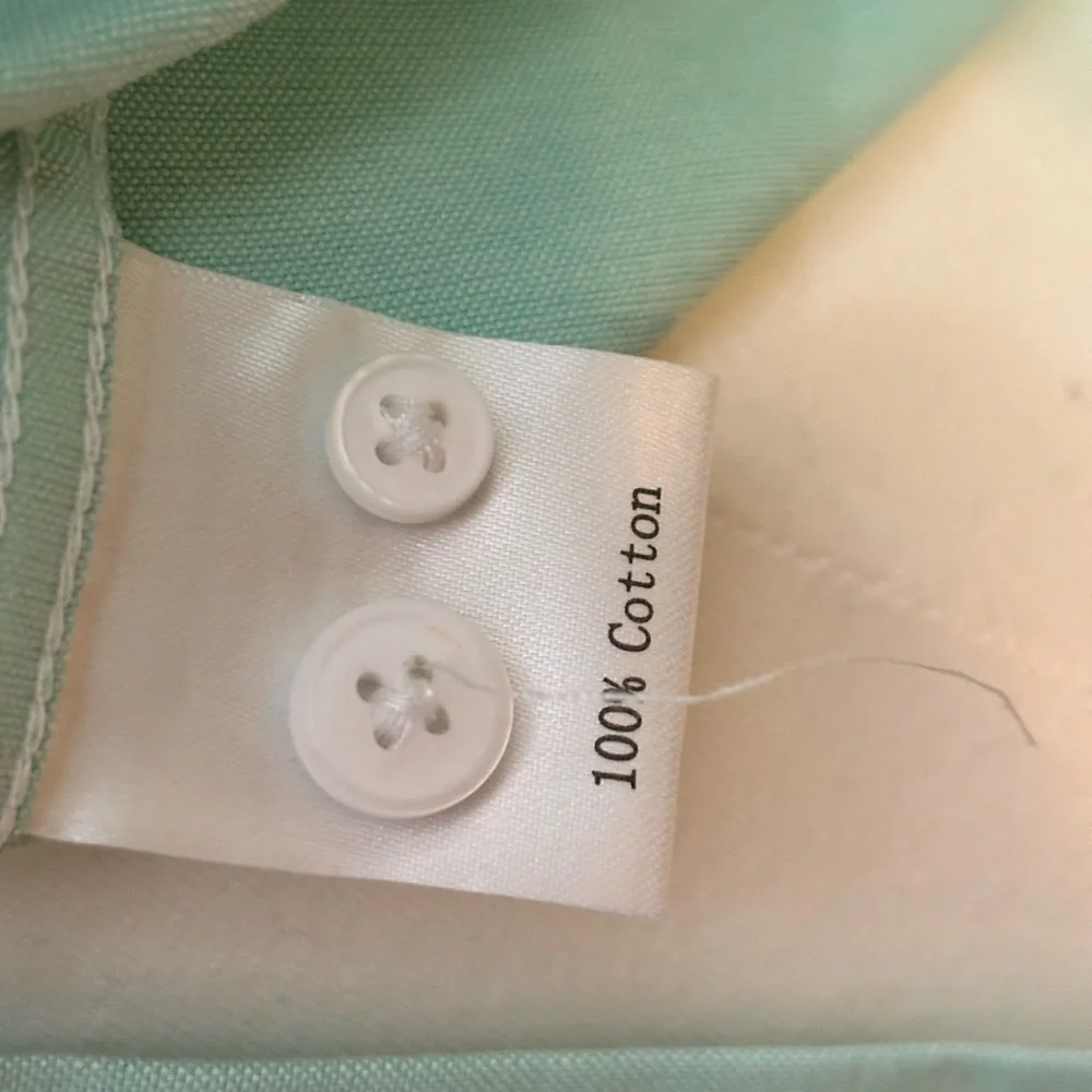 Mint Green Button Down Shirt - Picture 4 of 5